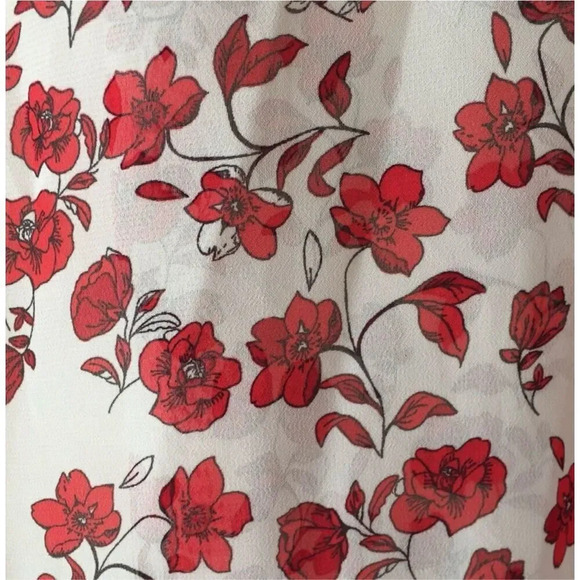 Womens H&M Divided Floral Print Red Poppy Lightweight Kimono Poncho - Sz Large - Picture 3 of 3